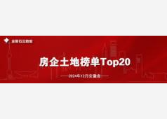 榜单 | 安徽省2024年1-12月&12月房企拿地金额TOP榜
